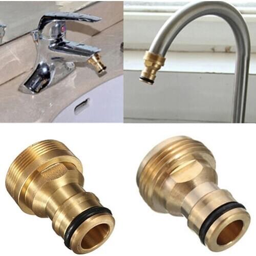Thread Hose Golden Water Tube Connector Tap Snap Adaptor Fitting Garden Quick Mixer Pipe Joiner Fitting Garden Watering Tools