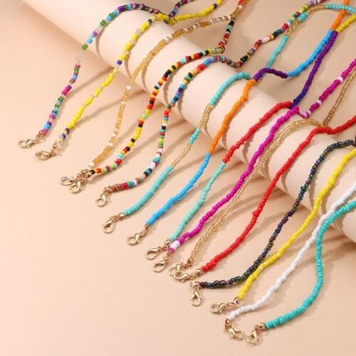 Cheap Sale 2pcs/Lot Bohemian Mixture Seed Beads String Eye Glasses Lanyards Cord & Mask Chain Anti-lost Neck-Holder