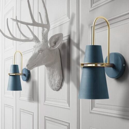 Modern Gold Copper Sconce Wall Lights Led Indoor Wall Lamp Nordic Mirror Vintage Retro E27 Luxury For Bedroom Fixture ZM1022