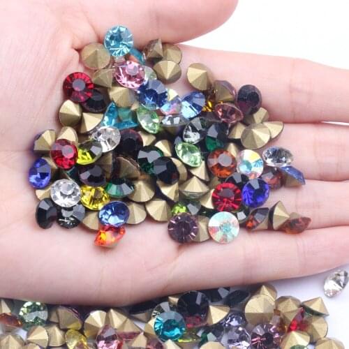 Ss38 8.0-8.2mm 288pcs/Pack Strass Chatons-Stone Jewelry-Making Glass Nail-Art Pointed-Back Diamante-Supplier Cone