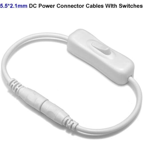 LED Strip 5.5mmx2.1mm 5V 12V DC Power Switch Cable Jack DC Connector Power Extension Cable For Solar Pannel AC Adapters Router