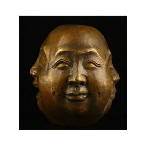 Decoration bronze factory Pure Brass Antique Elaborate Chinese Old Handwork Decoration Vivid Copper Joys Sorrows Buddha Statue