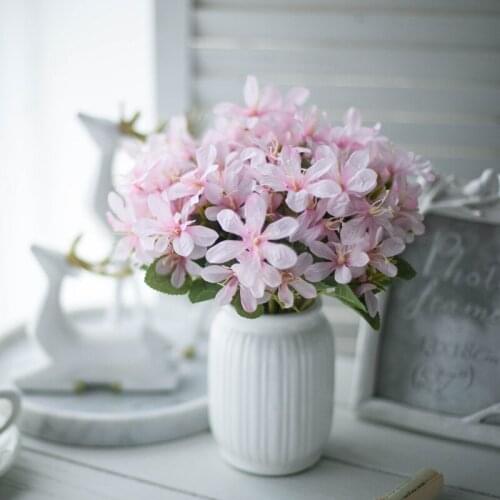Cherry Freesia Artificial flowers for Home Living Room Decoration DIY Flower Arrangement Craft Shooting Prop