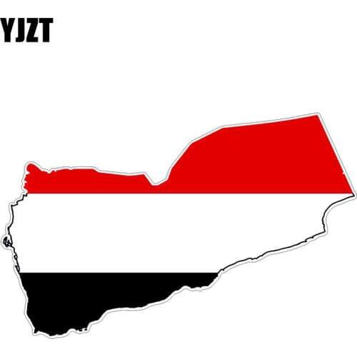 YJZT 15.8CM*10CM Car Styling Yemen Flag Map Reflective Car Sticker Motorcycle Decal 6-1221