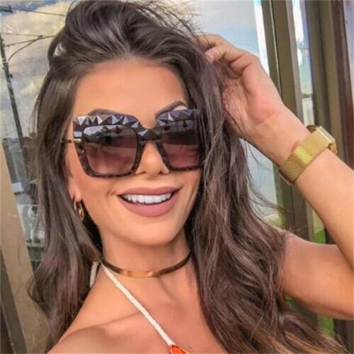 Womens Oversized Square Sunglasses Brand Designer Fashion Transparent Crystal Frame Sun Glasses Unisex Shiny Black Glasses