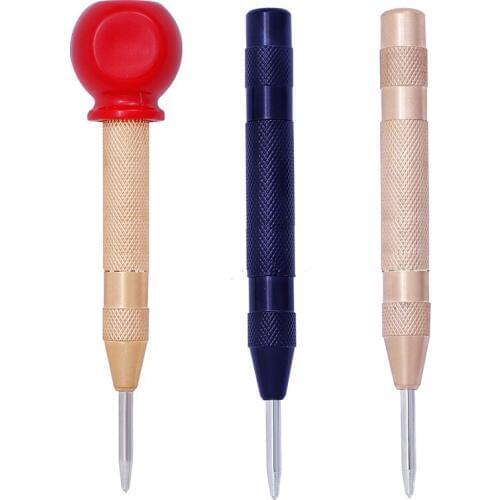 1Pcs Leather Craft Centre Punch Automatic Spring Loaded Marking Starting Holes Metal Press Dent Marker Hand Tool Leather Tools