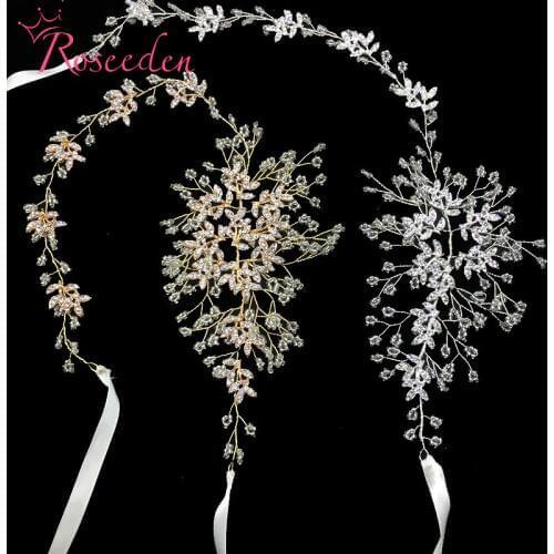 100% Handmade Leaf Bridal Headband Hair Accessories Rhinestone Crystal Wedding Headpiece bride hair ornaments RE746-2