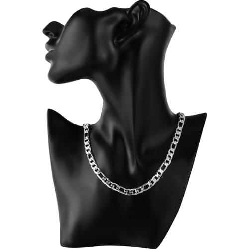 Noble brand 925 Sterling Silver Necklace classic Jewelry 8MM Flat geometry mens necklace 20 inches 45cm wedding Christmas gifts