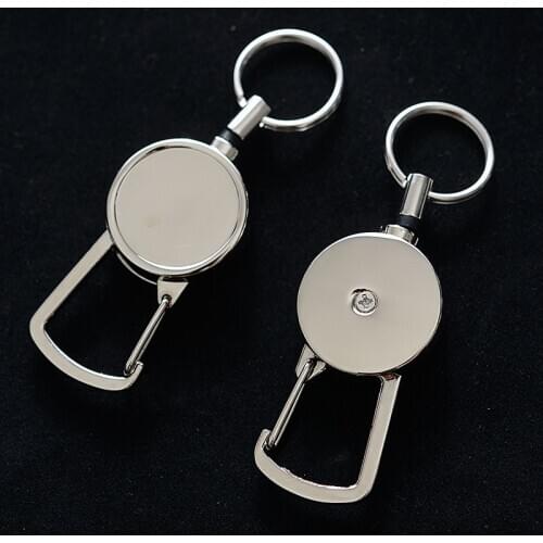 A326 2.5cm all-metal easy pull buckle, high resilience wire rope key ring, anti-lost anti-theft key chain, easy pull Keychain