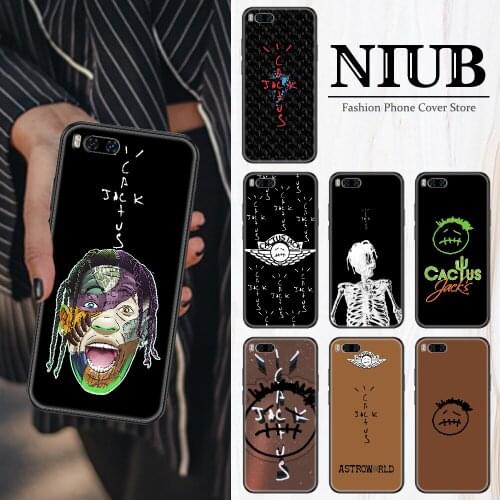 Cactus jack travis scott hiphop Phone Case For Xiaomi Mi Note 8 9 10 11 9T 10T A3 Lite Pro Ultra black painting cover art