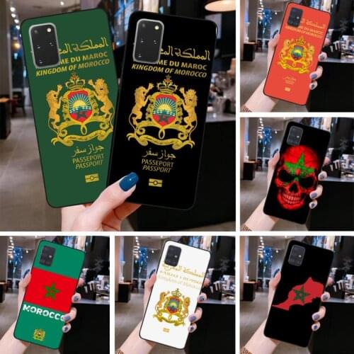 Morocco Flag National Emblem Passport Phone Case For Samsung Galaxy S21 Plus Ultra S20 FE M11 S8 S9 plus S10 5G lite 2020