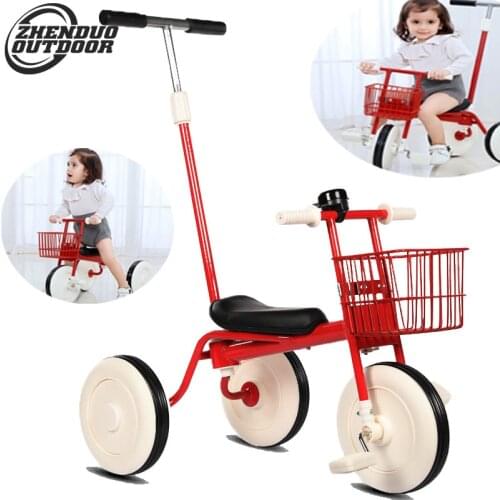 1-4 years old children tricycle baby bike baby cart bicycle light buggy the push rod can be removed for use foam wheel