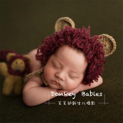 Newborn baby Lion Bonnet hat Baby girl boy bonnet Newborn animal hat photography props