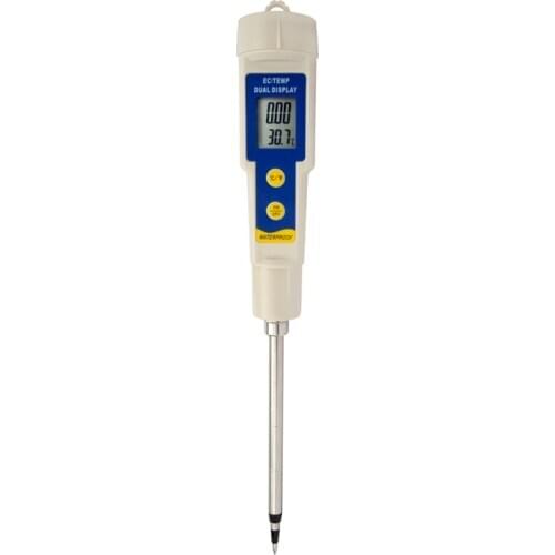 EC-315 Waterproof Direct Soil EC and Temperature Tester 0.00-4.00 mS/cm Display Conductivity EC ppm CF Temp Meter 0-50℃ with ATC