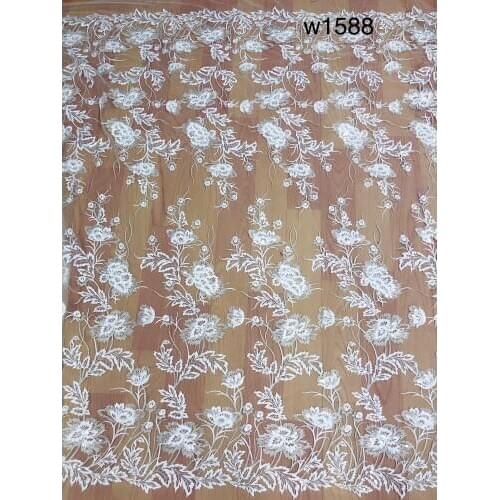 French BridalLace Fabric Embroidery Tulle Lace Fabric For Wedding Dress 10 yards/Lot