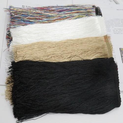 0.5Meter/lot 28CM wide black white camel colorful tassel lace curtain accessories dance costume lace trims SC355