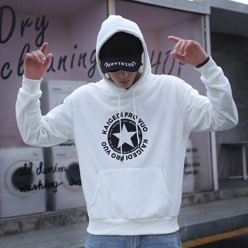 EL BARCO Autumn Hip Hop Men Hoodies Funny Print Streetwear Black Hooded Sweatshirt Tops Male Harajuku White Yellow Coats Shirts