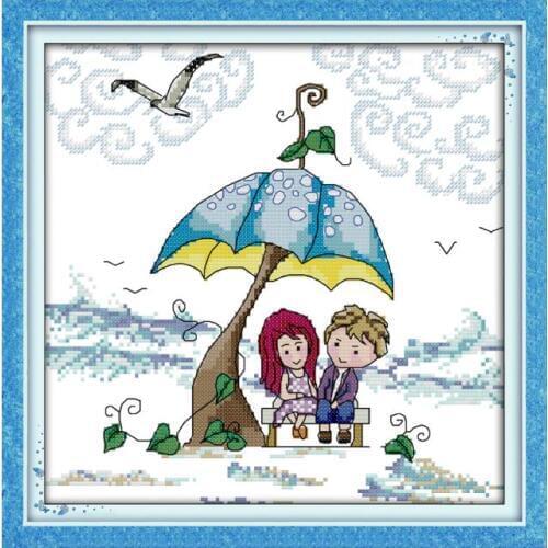 Brilliant islet cross stitch kit cartoon 14ct 11ct count print canvas stitching embroidery DIY handmade needlework
