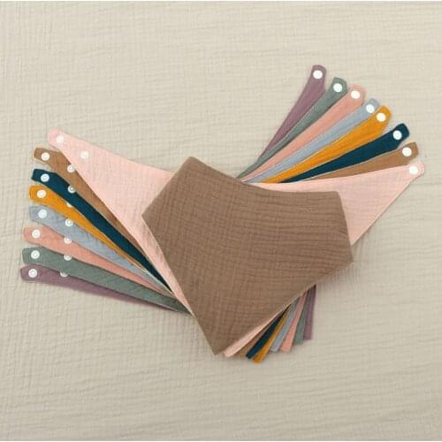 Baby Infant Cotton Bib Newborn Double Sided Solid Triangle Scarf Feeding Saliva Towel Bandana Burp Cloth Boy Girl Shower Gifts