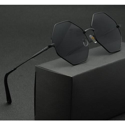 2021 New Vintage Glasses Polygon Women Sunglasses Fashion Brands Design Metal Eyeglasses Sun Mirror Women Men Sun Glasses Uv400