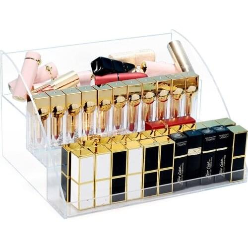 New 3 tier Clear Acrylic Display Stand Holder For Nail Polish Bottle Rack Makeup Cosmetic Lipstick Shelf