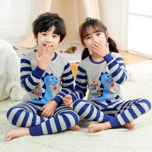 New Winter Cotton Kids Pyjamas Clothing Suit Boy Girl Sleepwear Animal Cartoon Nightwear Pajama Set Baby Inflant Toddler Clothes