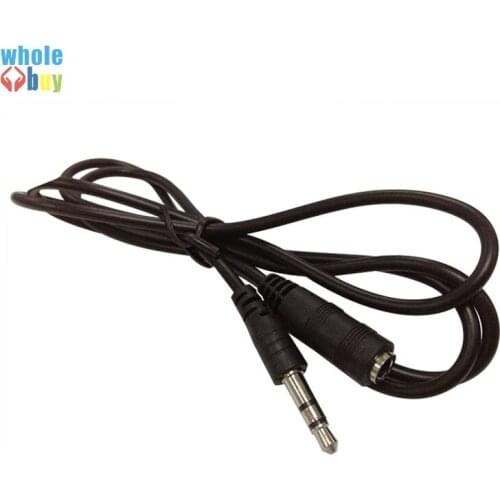 Wholesales black 1.1M Stereo Audio Extension Cable 3.5mm Male to Female Free shipping 200pcs/lot