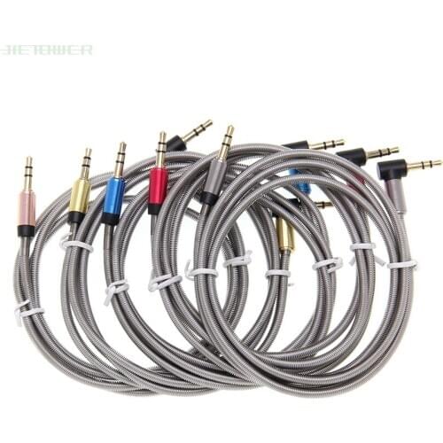 Wholesale Heacy Metal Jack 3.5mm Connector Audio Cable Sound Box Cable Bend-to-Straight Head Connecting Line 300pcs/lot