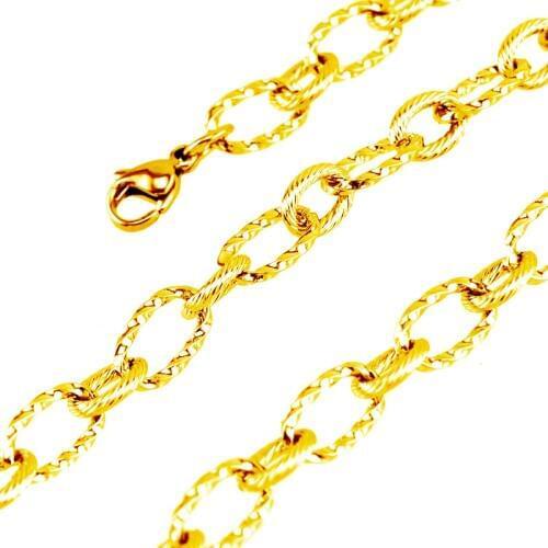 Stainless steel women/men Necklace Twist ROLO gold color chain Bohemia personalized Cable chain wholesale women jewelry