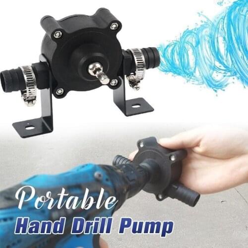 Portable Electric Drill Pump Diesel Oil Fluid Water Pump Mini Hand Self-priming Liquid Transfer Pumps Home Garden Outdoors