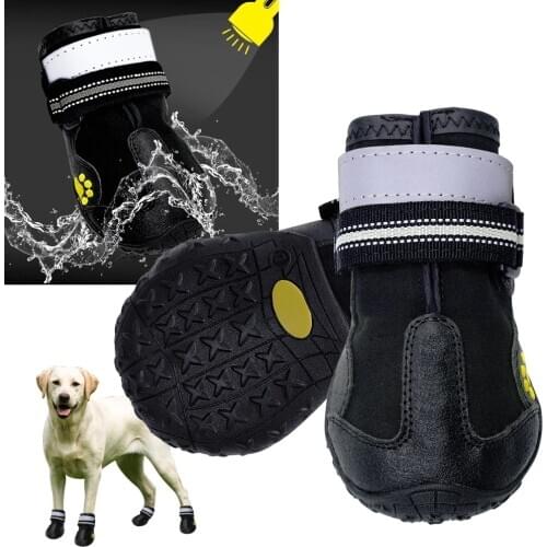 Miflame Luminous Pet Shoes For Dog Boots Wearable Dogs Shoes French Bulldog Collie Shoes Waterproof Medium Large Dog Accessories