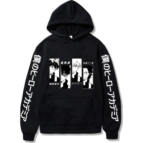 My Hero Academia Print Hoodies Sweatshirts Harajuku Anime Bakugou Katsuki Midoriya Izuku Todoroki Shoto Kirishima Eijiro Top