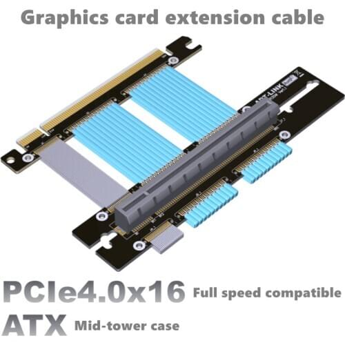 Graphics card extension cable PCIE 4.0 x16 compatible with ASUS ROG chassis graphics adapter erected (GTX3080ti, RX5700xt)