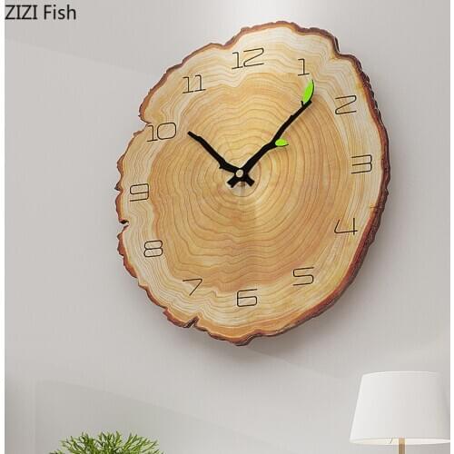 Vintage Wooden Clock Cafe Office Home Kitchen Wall Decor Silent Clock Design Large Wall Clock Home Wallclock Holiday Decoration