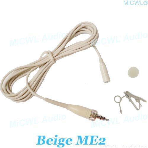 Beige ME2 Omnidirectional Tie Clip Lavalier Microphone for Sennheiser G2 G3 G4 Shure AKG Audio-Technica Samson Wireless