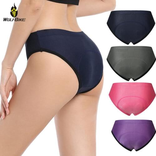 Wolfbike Womens Cycling Underwear Tights Shorts Gel Padded Shockproof Underpant Breathable Bicycle Bike Riding MTB Shorts
