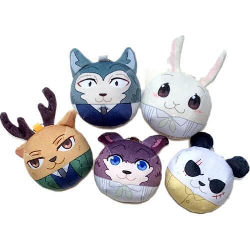 Japanese Anime BEASTARS Haru Legosi Wolf Gouhin Panda Plush KeyChain Pendant Toys Accessories 7.5CM