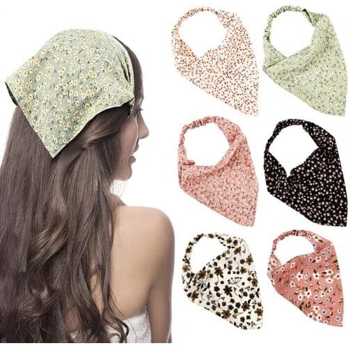 Bohemia Women Bandana Hair Band Scarf Polyester Print Paisley Bandanas Headwear Head Wrap Hair Accessories Gifts