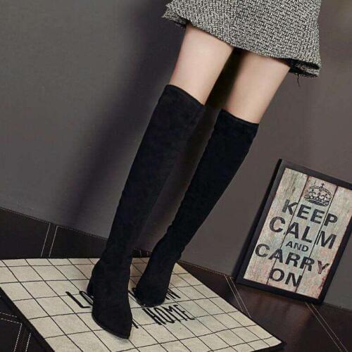 Winter snowBoots Woman Overknee Boots With With Boots Elastic High Boots low heels Womens Shoes over knee boots womens LJA882