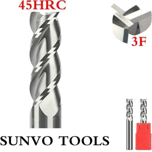 1mm 2mm 3mm 4mm 6mm 8mm 10mm 3 Flutes HRC65 Tungsten Carbide CNC Milling Nose Radius Cutters, Milling Tools, Carbide End mill