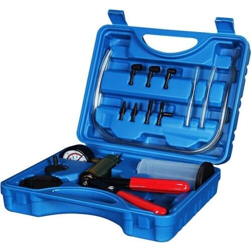 2 In 1 Brake Bleeder Kit Hand Held Vacuum Pump Test Set For Automotive With Sponge Protected Case,Adapters,One-Man Brake And C
