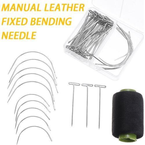 71Pcs T Pins C Curved Needles Hair Wig Sewing Cord Holding DIY Craft Tools Sewing Hair Needles Styling Tools