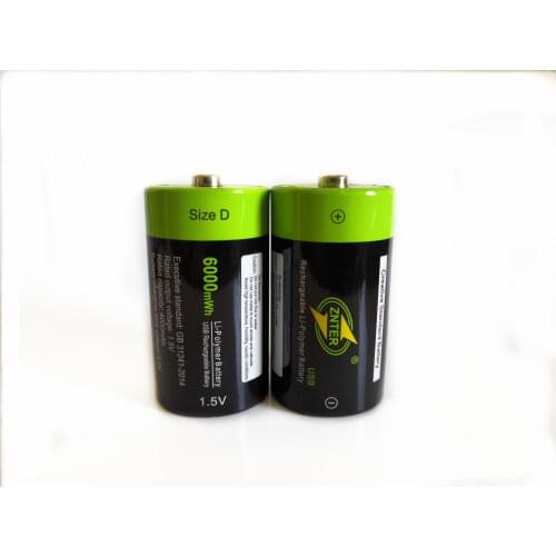 2PCS ZNTER 1.5V 4000mAh Battery Micro USB Rechargeable Batteries D LR20 Battery For RC Camera Drone Accessories Free shipping