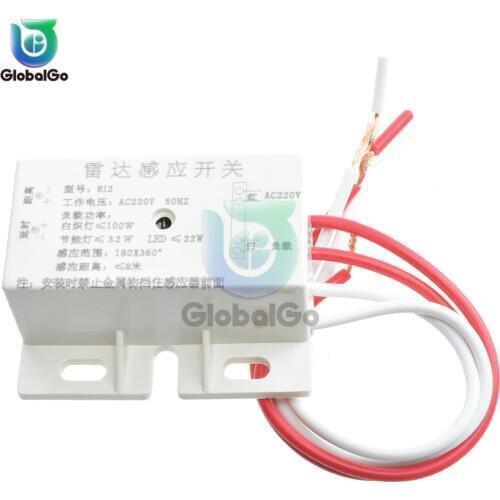 220V AC 50Hz Auto Infrared Sensor Switch Module Microwave Radar Sensor Switch Mini PIR Sensor Detector Smart Switches