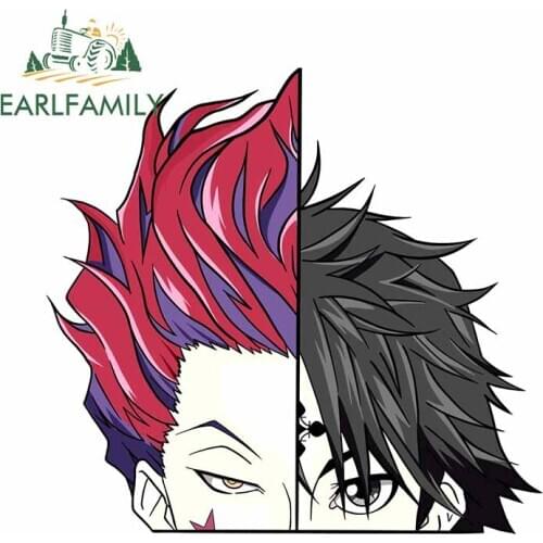 EARLFAMILY for Hisoka and Chrollo Hxh Car Accessories Personality Car Stickers Occlusion Scratch Waterproof Window Trunk Decals