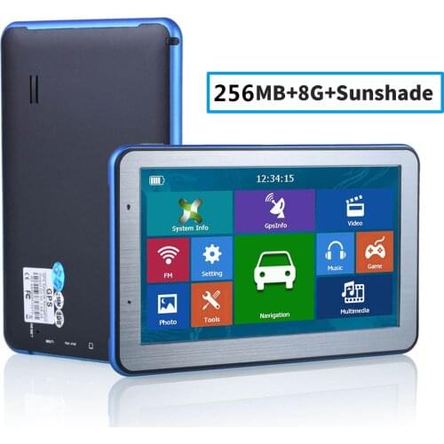 7" HD Car GPS Navigation 8G RAM 256MB FM Bluetooth AVIN latest Europe Map Sat nav Truck gps navigators