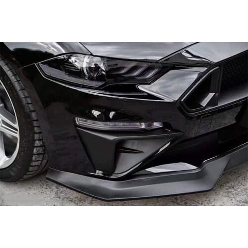 Car Styling 2PCS ABS Black Front Bumper Air Intake Trim Panel Decorative Plates for Ford Mustang 2018 2019 2020 accessories