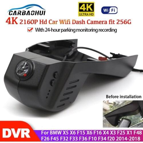 4K Car Wifi DVR Camera Dash Cam 24H Full HD For BMW X5 X6 F15 X6 F16 X4 X3 F25 X1 F48 F26 F45 F32 F33 F36 F10 F34 f20 2014-2018