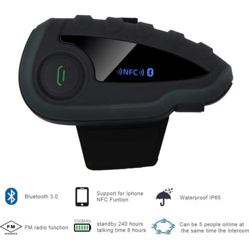 VNETPHONE 5 Riders Group Talk V8 VS Bluetooth Intercom Moto Helmet NFC Motorcycle Communicator Helmet Headset with FM