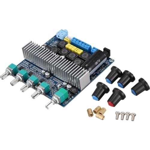 Bluetooth Amplifier TPA3116D2 2.1 Subwoofer Amplifier Digital Audio Board 50Wx2+100W HIFI Treble Bass for Home Speaker